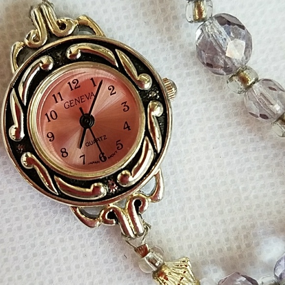 Hand Bead watch/bracelet& earring set - Picture 2 of 4